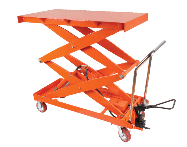 雙剪式分體式雙油缸腳踏下荷結(jié)構(gòu)平臺(tái)車(chē)