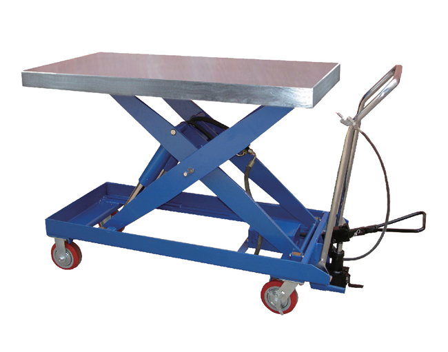 單剪式氣動液壓雙功能雙油缸結構平臺車